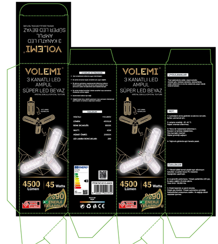 VOLEMİ 3 KANATLI LED AMPÜL